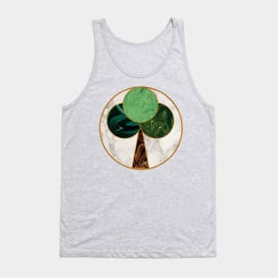 Green Liquid Tree Swirl in Marble Circle Tank Top